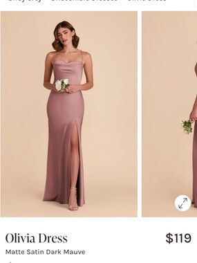 Birdy Grey Dress Matte Satin Dark Mauve
